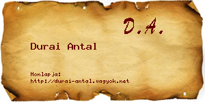 Durai Antal névjegykártya